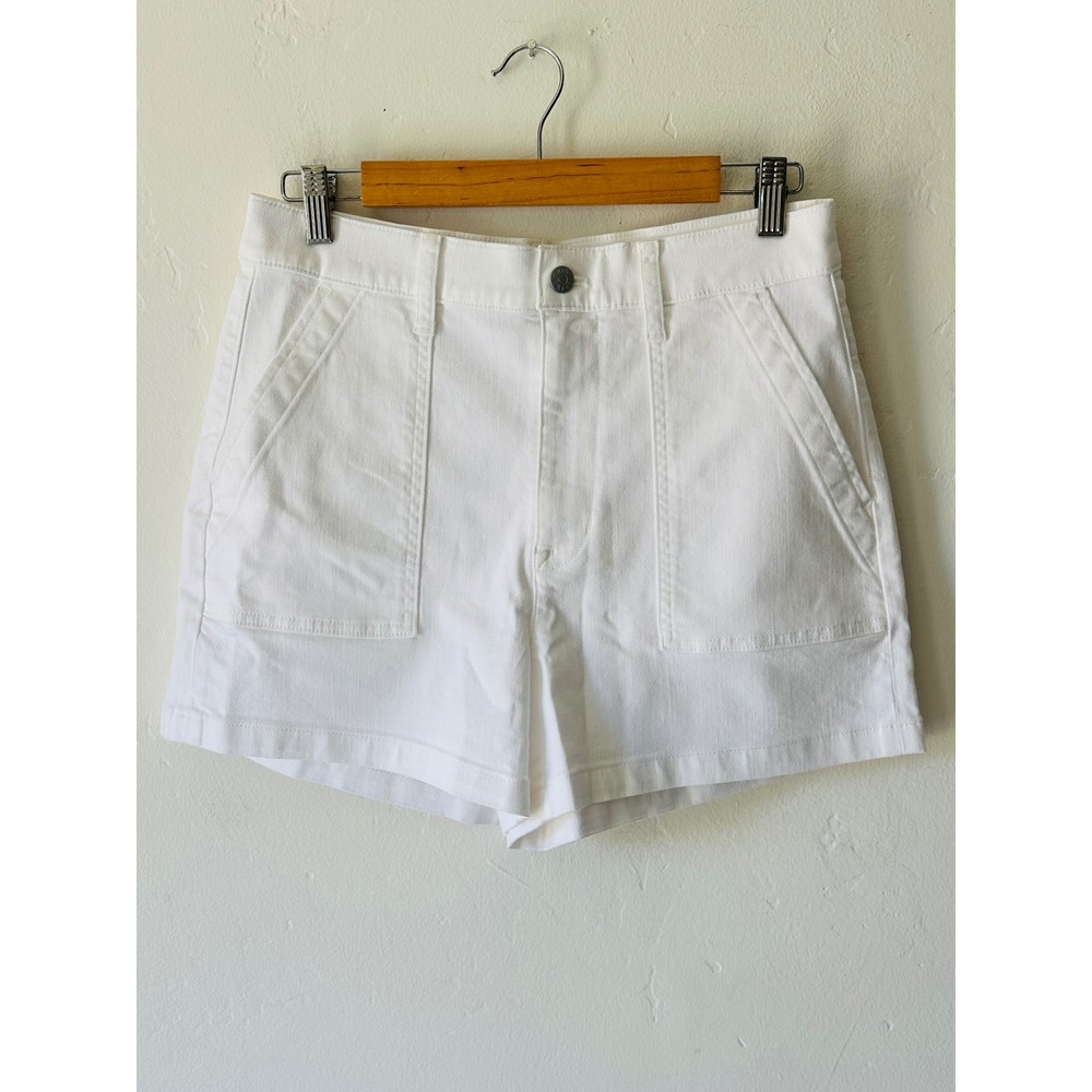 J.Crew White Patch Pocket Utility Shorts Size 28 NWT Cotton Stretch Denim Preppy